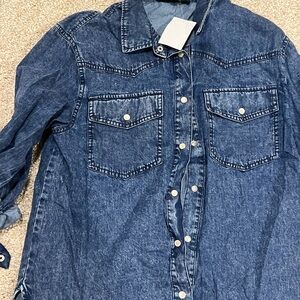 Denim Button-Up Shirt